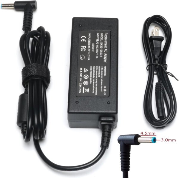 Original HP Chromebook Charger 45W with Blue Tip – 4.5mm Adapter