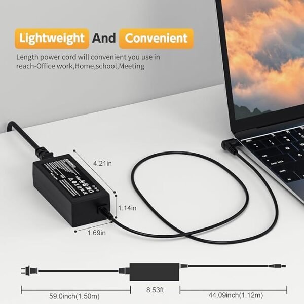 Lenovo 45W Charger for Chromebook | 20V 2.25A Adapter with Barrel Plug + Power Cable - Image 10