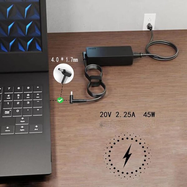 Lenovo 45W Charger for Chromebook | 20V 2.25A Adapter with Barrel Plug + Power Cable - Image 5