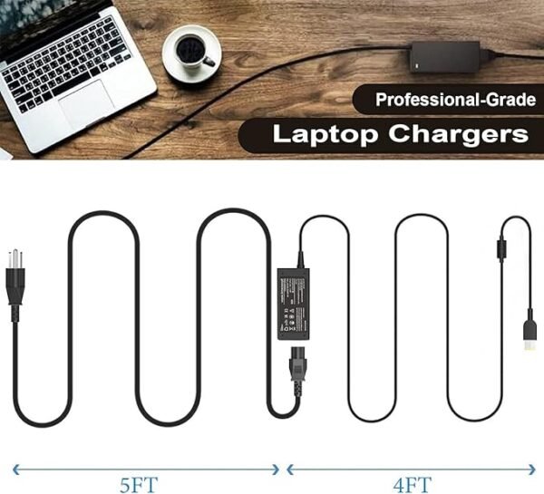 Lenovo Chromebook Charger 45W | Yellow Square Tip | 20V/2.25A – Original Slim Adapter – With Power Cable - Image 6