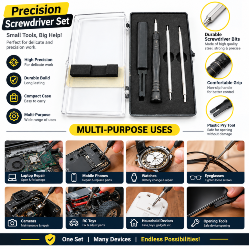 Multi-Purpose Precision Screwdriver with Magnetic Bits Tool Kit | Laptop, Mobile, Drone, Watch & Electronics Repair Tools Set - Image 5